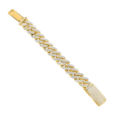 Diamond Flowerset Cuban in 14k Two Tone Gold 25.75 Ctw